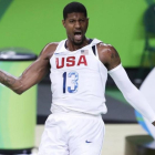 Paul George, durante el partido entre Estados Unidos y Venezuela de este martes.-AP / CHARLIE NEIBERGALL