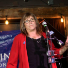 Christine Hallquist, tras conocer su victoria, en Burlington.-STRINGER (REUTERS)