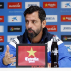 Quique Sánchez Flores, en una rueda de prensa del Espanyol.-RCDE