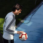 Santiago Solari en el entrenamiento de este sábado del Madrid.-EFE