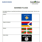 Listado de banderas "especialmente prohibidas" en el Festival de Eurovisión del 2016.-