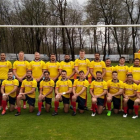 Foto oficial del equipo español antes del partido de hoy contra Alemania con la presencia del doctor Salvat, Ascroft-Leigh, Guido y Carvajales.-FER