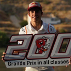 Marc Márquez (Honda) celebra, en Motorland (Aragón) su GP nº 200.-ALEJANDRO CERESUELA