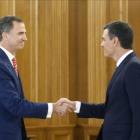 El Rey recibe a Pedro Sánchez, este jueves en la Zarzuela.-