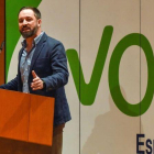 El presidente de Vox, Santiago Abascal, en un acto de su partido en Bilbao, el pasado mes de noviembre.-EL PERIÓDICO