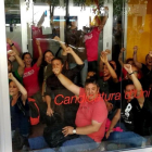 Miembros de la CUP en el interior de la sede del partido durante el registro-CUP