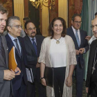 Lacalle, el subdelegado, Roberto Saiz, Cirac y Fidel Herráez, antes de la reunión de ayer.-RAÚL G. OCHOA