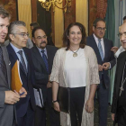 Lacalle, el subdelegado, Roberto Saiz, Cirac y Fidel Herráez, antes de la reunión de ayer.-RAÚL G. OCHOA