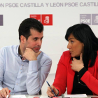 El secretario autonómico del PSOE, Luis Tudanca; y la secretaria de Organización, Ana Sánchez-Ical