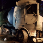 Imagen del camión accidentado. BOMBEROS DE BURGOS