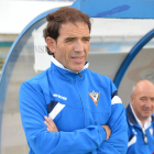 Toño Casado durante la visita del Mirandés B a El Montecillo-ALBERTO CALVO