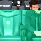 Diego Simeone, en el banquillo del Camp Nou.-REUTERS / ALBERT GEA