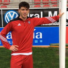Iker Guarrotxena en su primer entrenamiento como rojillo.-