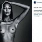 Captura de la cuenta de Instagram de la modelo Naomi Campbell, donde se ve la foto que ya ha sido retirada.-INSTAGRAM