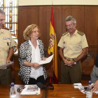 Javier Martínez de Lagos Beitia, Cristina Borreguero,  Jorge Enrique Vidal y Luis Jorge del Barco ayer en la presentación.-ICAL