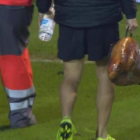 El curioso botiquín en forma de jamón usado por el Guijuelo ante el Atleti.-