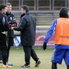 Gonzalo Arconada durante su primer entrenamiento.-RAÚL G. OCHOA