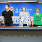 Bañeres, Salinero, Lopidana, Braceras y De la Rosa tras el acuerdo alcanzado para crear el parque de viviendas sociales.-RAÚL OCHOA