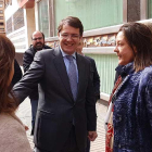 Mañueco mantuvo ayer un encuentro con los empresarios de Aranda y la Ribera.-L.V.