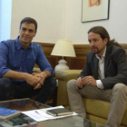 Pedro Sánchez y Pablo Iglesias.-DAVID CASTRO
