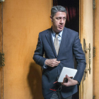 Albiol sale del despacho del PPC en el Parlament, el pasado 2 de marzo.-FERRAN SENDRA