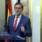 Mariano Rajoy, en rueda de prensa en el Congreso.-DAVID CASTRO