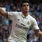 Álvaro Morata celebra su gol al Leganés en el partido del domingo.-REUTERS / SERGIO PÉREZ