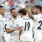 Asensio celebra un gol junto a sus compañeros en el Real Madrid-Juventus-GEOFF BURKE (USA TODAY)
