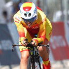 Sara Martín, con el mono de contrarreloj de la selección española.-RFEC
