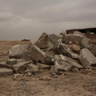 Restos de Nimrud tras el ataque de Estado Islámico.-