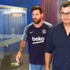 Leo Messi en su vuelta al trabajo en Barcelona.-