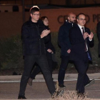 Los exconsellers Raül Romeva, Carles Mundó, Jordi Turull y Josep Rull salen de la prisión de Estremera-PIERRE-PHILIPPE MARCOU (AFP)