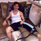Foto que Messi ha colgado en su página de Facebook para informar de su recuperación.-FACEBOOK / MESSI