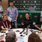 Garbiñe Muguruza, en su presentación ante la prensa en Indian Wells.-EFE