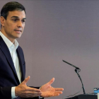 Pedro Sánchez, este jueves en Valladolid.-EL PERIODICO (EFE / R. GARCÍA)