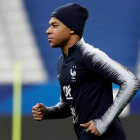 Kylian Mbappé, en entreno de Francia en Saint-Denis este pasado domingo-BENOIT TESSIER (REUTERS)
