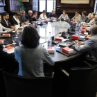 Imagen de la reunión de la Mesa del Parlament y de la Junta de Portavoces este viernes-JOSEP RAMON TORNE