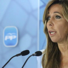 Imagen de archivo de la presidenta del PPC, Alícia Sánchez Camacho durante una rueda de prensa.-EFE