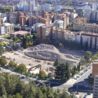 El solar donde se levantaba el Hospital General Yagüe, del que ya no queda rastro en la superficie.-ISRAEL L. MURILLO