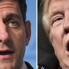 Combinación de fotos de Trump (derecha) y Paul Ryan, presidente de la Cámara de Representantes.-AFP