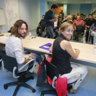Ignacio Lácamara, Miguel Vila y Tania Sánchez, durante el acto público de ayer.-RAÚL G. OCHOA