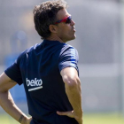 Luis Enrique, en un entrenamiento del Barça-EFE / QUIQUE GARCIA