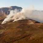 Uno de los 16 incendios registrados en Las Merindades el pasado mes de diciembre.-ECB