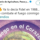Captura del tuit del Ministerio de Agricultura, Pesca y Alimentación.-EL PERIÓDICO
