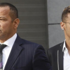 Neymar, padre e hijo, en una comparecencia en la Audiencia Nacional-AGUSTÍN CATALÁN