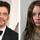 El actor Benicio del Toro con su nueva novia, la atriz francesa Indiana Vianelli, de 20 años.-