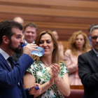 El portavoz socialista Luis Tudanca al término de su intervención en el debate del estado de la Comunidad.-ICAL