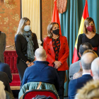 El alcalde de Burgos, Daniel de la Rosa, en el homenaje navideño a los empleados municipales. SANTI OTERO
