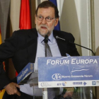 Mariano Rajoy, en un desayuno informativo en Madrid este lunes.-AGUSTÍN CATALÁN
