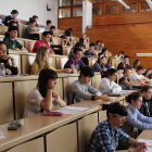 Estudiantes en una de las aulas de la Universidad de Burgos. UBU
